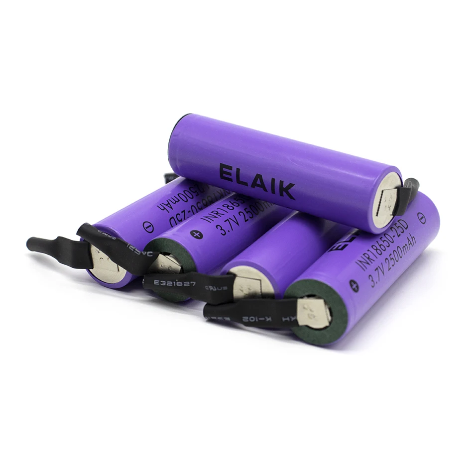 @ELAIK 1-6pcs INR18650 3.7V 2500mAh Rechargeable lithium battery power battery Stable performance 20A battery 25D- Nickel plate
@ELAIK 1-6pcs INR18650 3.7V 2500mAh Rechargeable lithium battery power battery Stable performance 20A battery 25D- Nickel plate