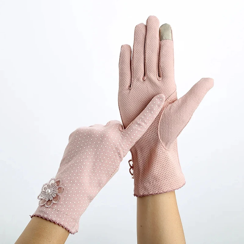 

Summer Women Sunscreen Gloves Lady Stretch Touch Screen Anti Uv Slip Resistant Driving Glove Spring Breathable Guantes