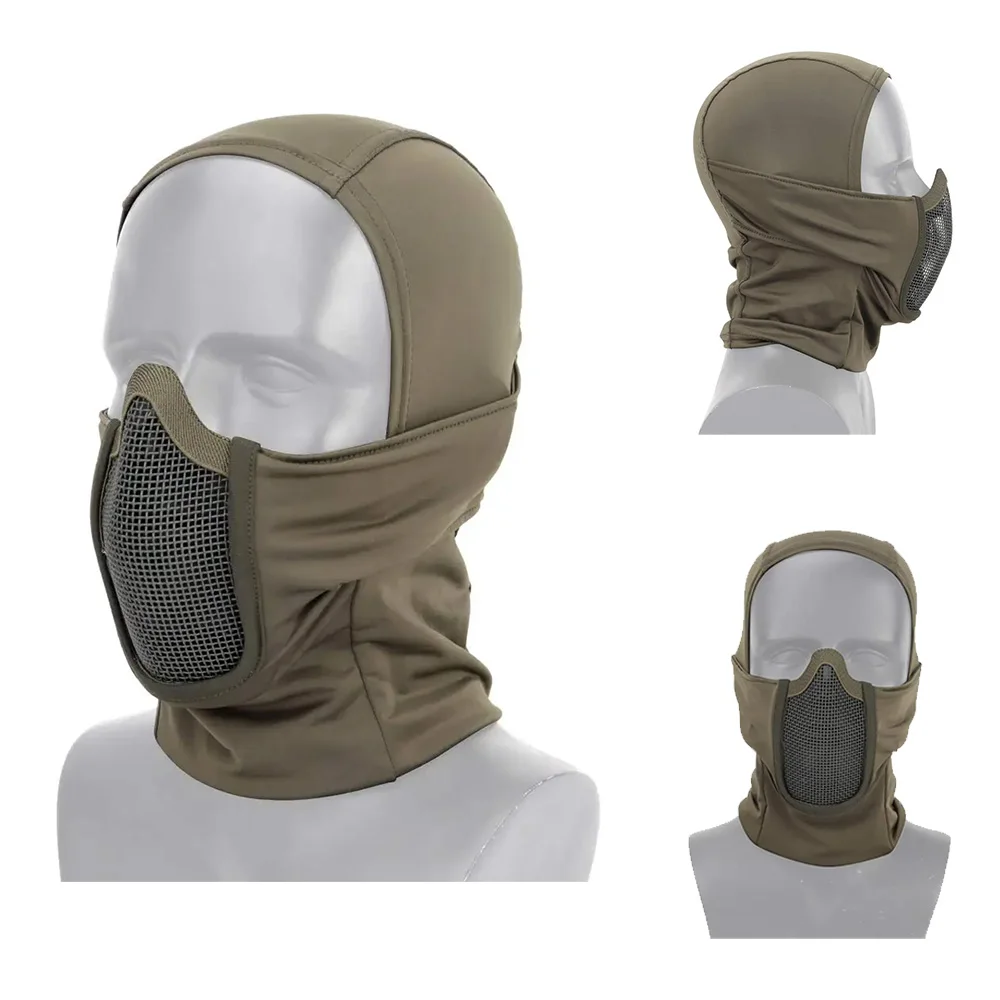 

Tactical Full Face Mask Balaclava Cap Motorcycle Army Airsoft Paintball Headgear Metal Mesh Hunting Protective Mask