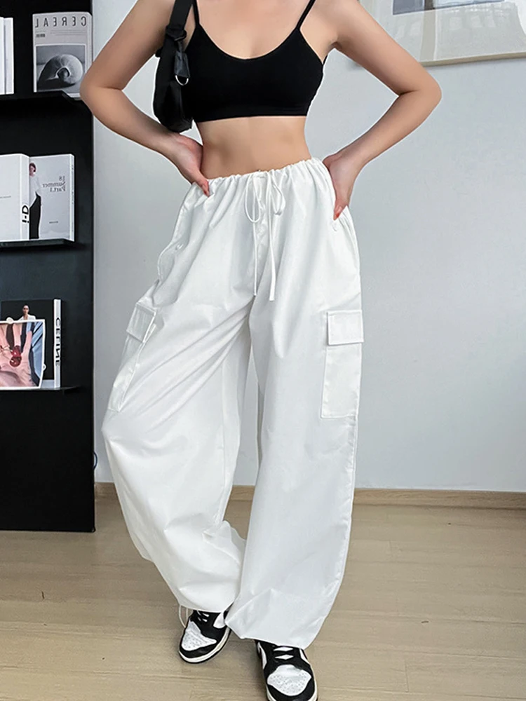 Y2K Clothing Oversized Drawstring Low Waist Parachute Loose Fit Sweatpants Trousers Women Jogger Cargo Pants Streetwear Outfits
Y2K Clothing Oversized Drawstring Low Waist Parachute Loose Fit Sweatpants Trousers Women Jogger Cargo Pants Streetwear Outfits