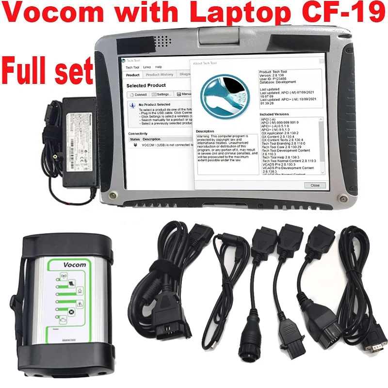 

Tech Tool V2.8.130 software For Vocom 88890300 Vo Interface PTT SW tech Diagnosis Heavy Duty Truck OBD 2 Scanner Diagnostic Tool