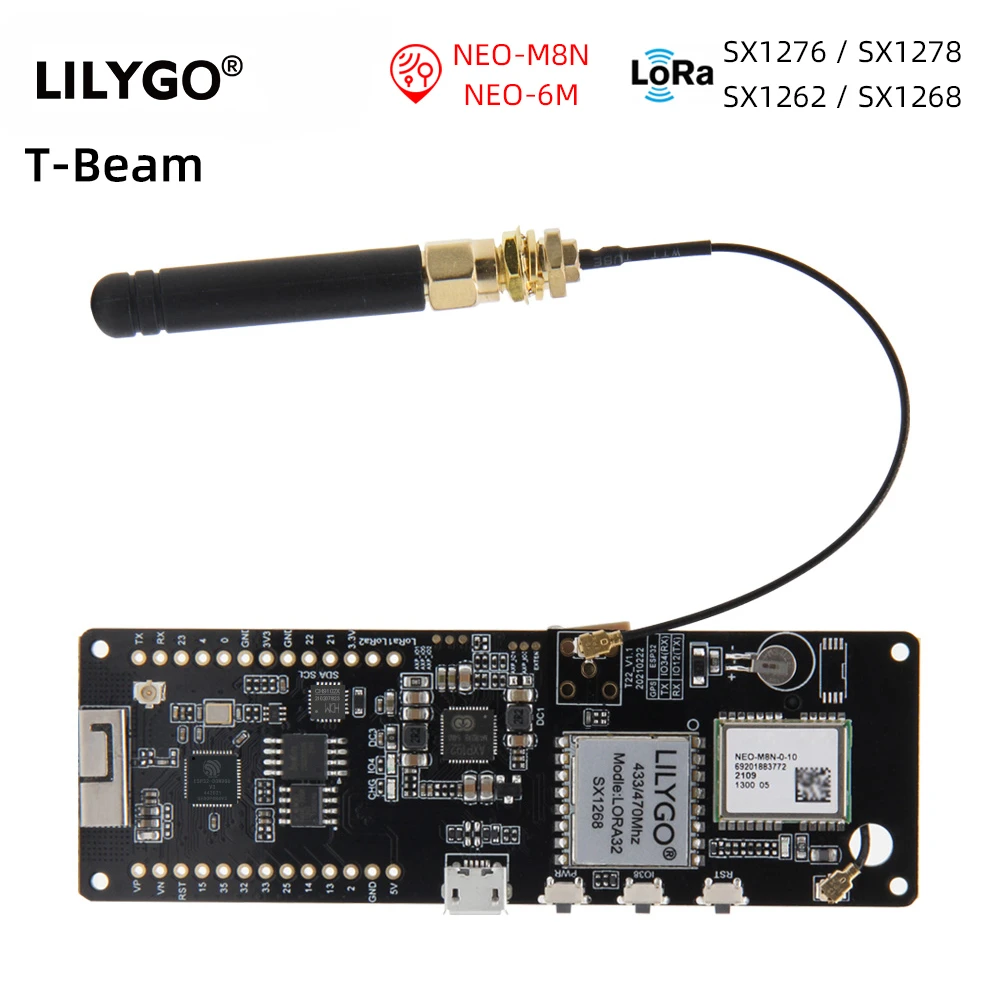 LILYGO®T-Beam V1.1 ESP32 LoRa модуль LoRaWAN большой диапазон 433 МГц 868 МГц 915 МГц
LILYGO®T-Beam V1.1 ESP32 LoRa модуль LoRaWAN большой диапазон 433 МГц 868 МГц 915 МГц