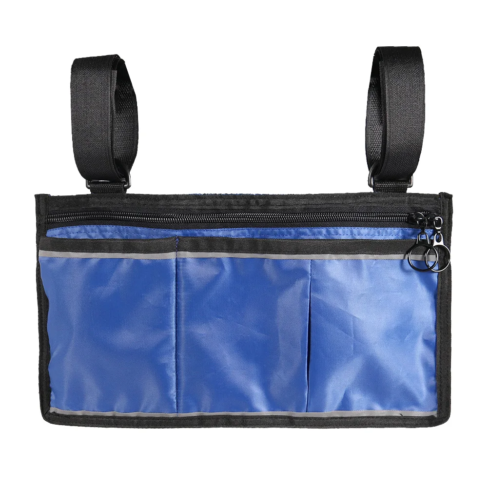 

Wheelchair Side Bag Multifunctional Armrest Pouch Organizer Bag Phone Pockets Wheelchair Phone Food Wheelchair Storage Bag