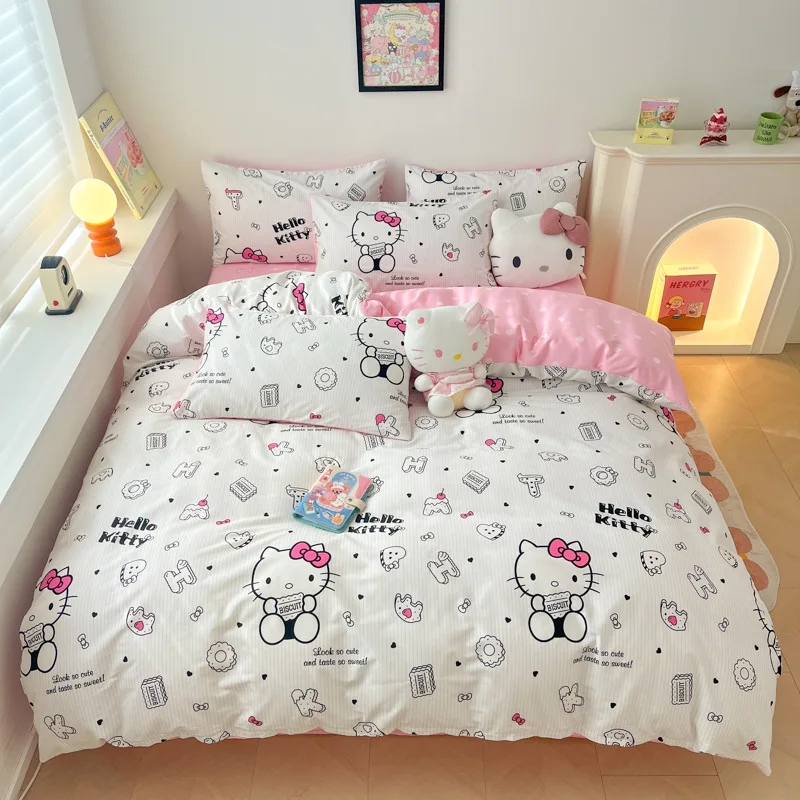Kawaii Miniso Hello Kitty Cinnamoroll Kuromi My Melody 1.5M Bed Cotton Quilt Cover Pillowcase Fitted Sheet Set of Four
Kawaii Miniso Hello Kitty Cinnamoroll Kuromi My Melody 1.5M Bed Cotton Quilt Cover Pillowcase Fitted Sheet Set of Four