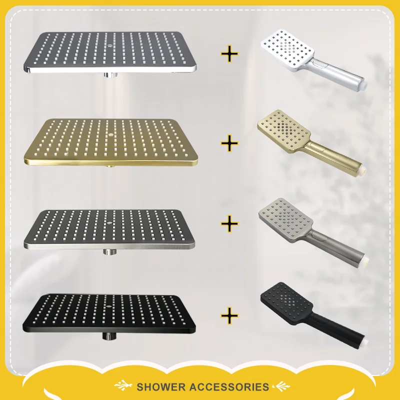 Square Pressurized Bathroom Brushed Gold ABS Plastic Rain Shower Headband 3 Function Handheld Rain Shower Accessories
Square Pressurized Bathroom Brushed Gold ABS Plastic Rain Shower Headband 3 Function Handheld Rain Shower Accessories