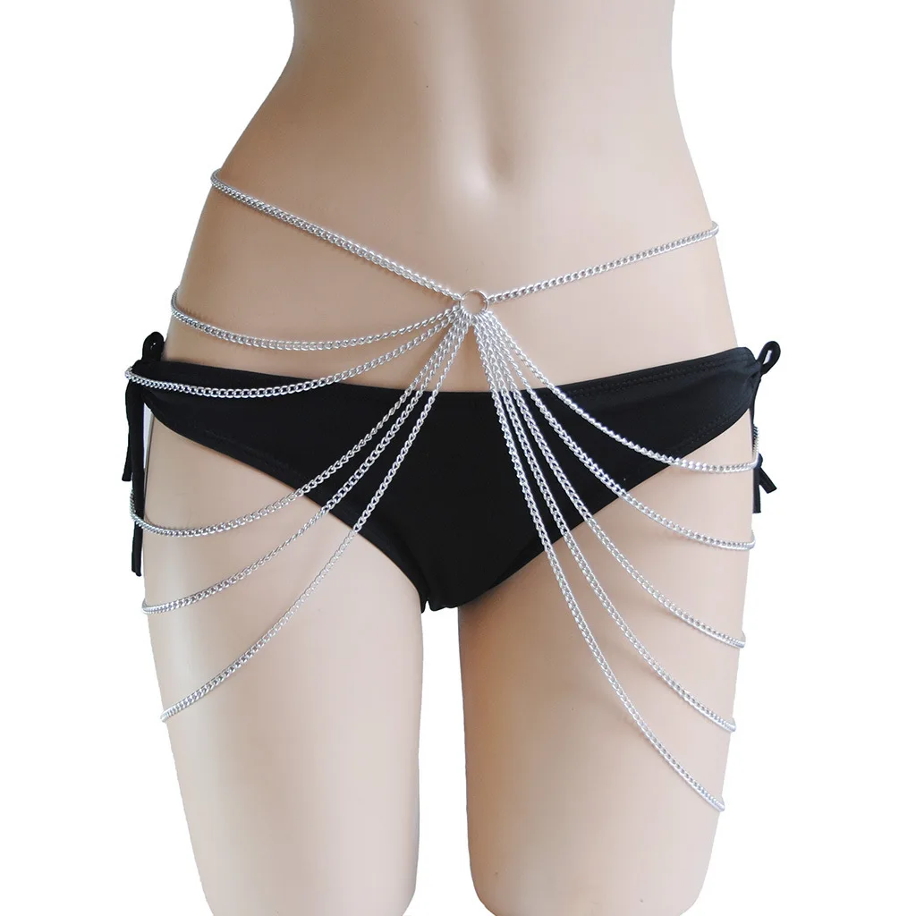 Chaîne de ventre en métal pour femmes, accessoires bijoux, Sexy 5