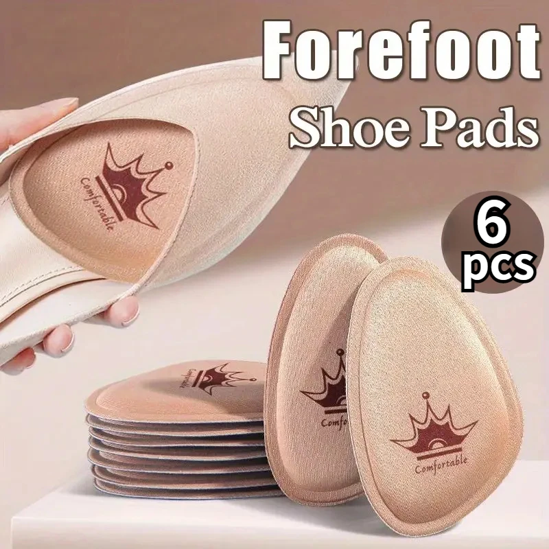 

2/6PCS Non-slip Crown Forefoot Pads Women Cushion Pain Relief Foot Care Pad High Heels Half-size Insert Shoe Sole Foot Insoles