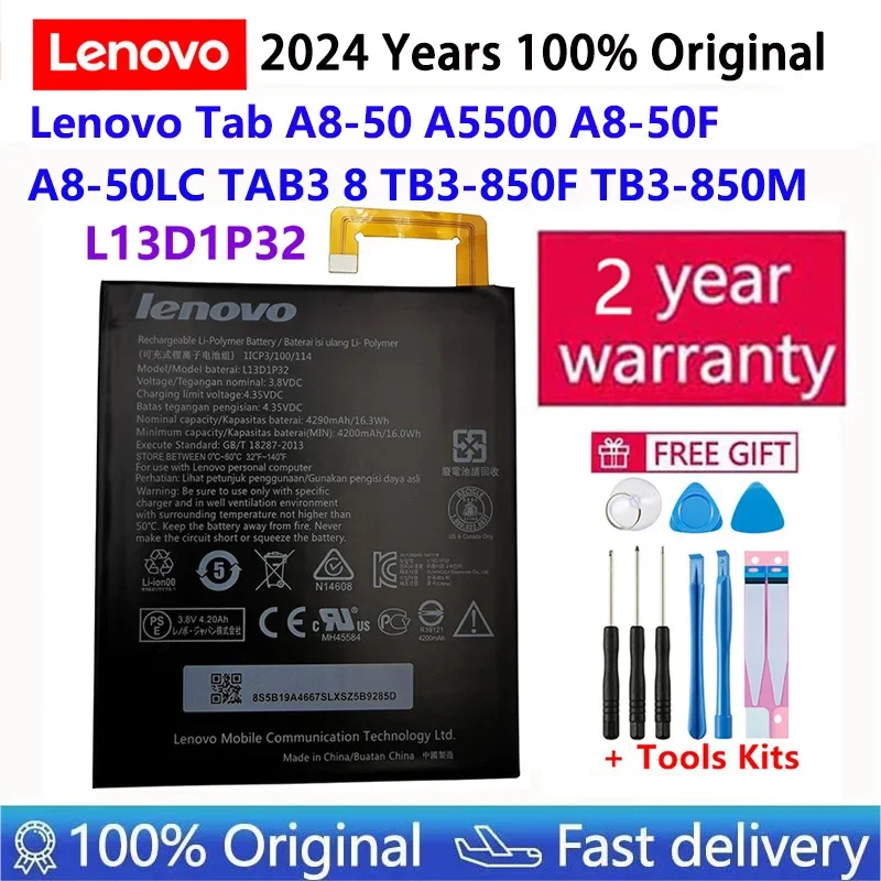 

100% Original 4290mAh L13D1P32 Battery For LENOVO TAB IDEAPAD 8" S8-50F S8-50 S8-50LC A5500 TB3-850F A8-50F TB3-850M Bateria