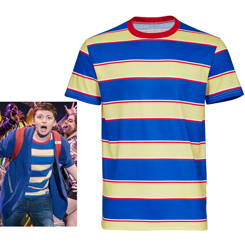 Jeremy Heere Cosplay Musical Be More Chill Costume Men's Casual Yellow Stripe T-shirt Broadway Theatre Stage Performance Tops
Jeremy Heere Cosplay Musical Be More Chill Costume Men's Casual Yellow Stripe T-shirt Broadway Theatre Stage Performance Tops