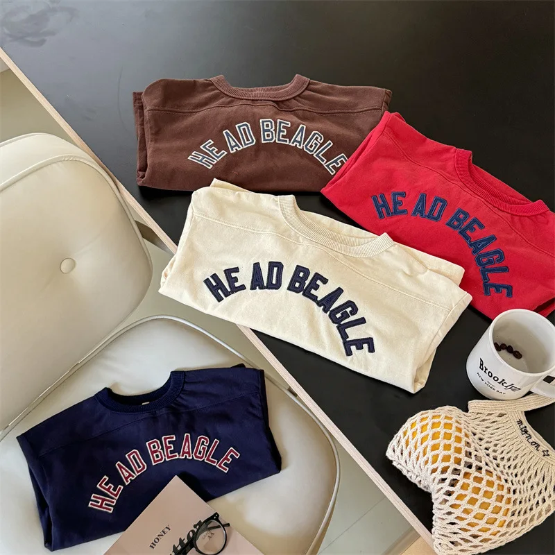 2025 Autumn New Children Long Sleeve T Shirts Boys Girls Letter Embroidery Cotton Tops Kids Casual Sweatshirt Bottoming Shirt 50 S2a77734c61aa4a31b6f2bf87f21913d2u