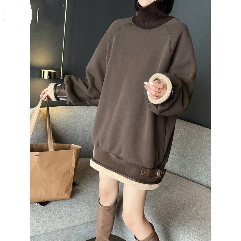 new wool tops sweatshirt women large size pullover oversize Half high collar plus velvet 2022 winter hoodies
new wool tops sweatshirt women large size pullover oversize Half high collar plus velvet 2022 winter hoodies