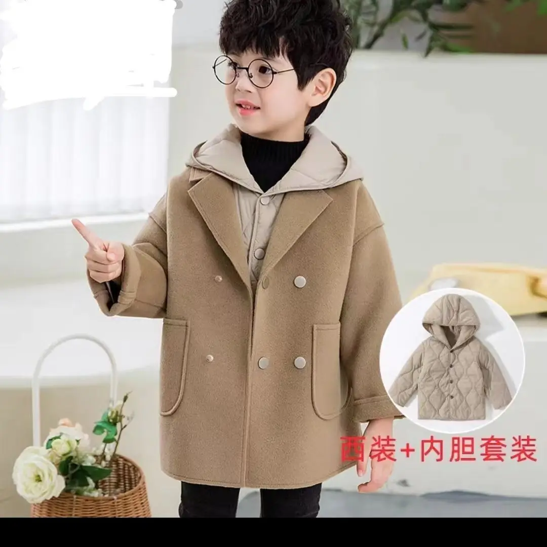 Winter Boys Long Fashion Cotton Woolen Coat Baby Kids Korean Thick Single-breasted 2Pcs Outwear Children Warm Gentleman Jacket
Winter Boys Long Fashion Cotton Woolen Coat Baby Kids Korean Thick Single-breasted 2Pcs Outwear Children Warm Gentleman Jacket