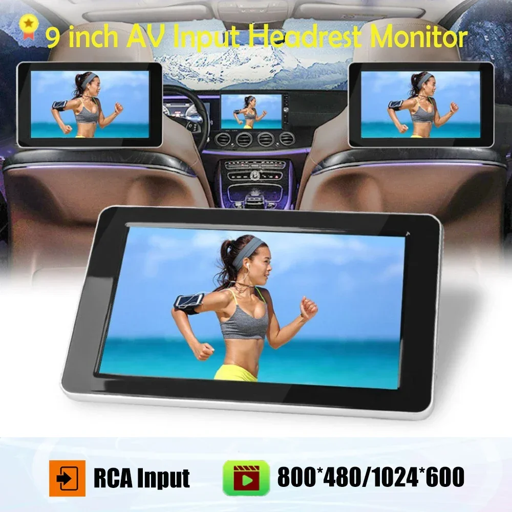 

9 inch TFT Color LCD Headrest Monitors 1024x600 HD Input Radio AV Monitor for Car Multimedia Audio MP5 Player NO DVD