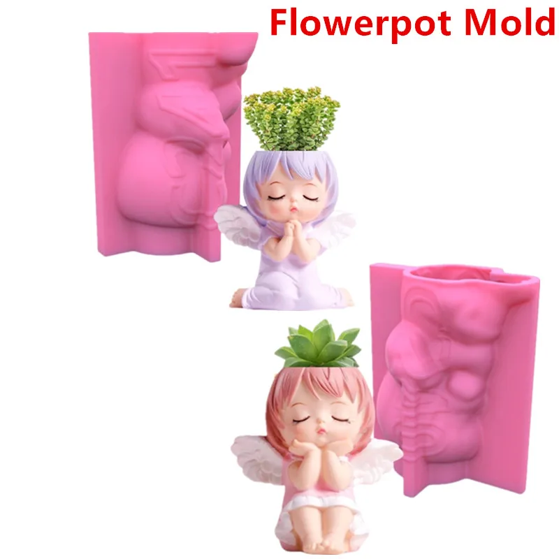 Flower Pot Silicone Mold Succulent Planter Concrete Mold Angel Concrete Cement Mold for DIY Pen Holder,Home Decorations
Flower Pot Silicone Mold Succulent Planter Concrete Mold Angel Concrete Cement Mold for DIY Pen Holder,Home Decorations