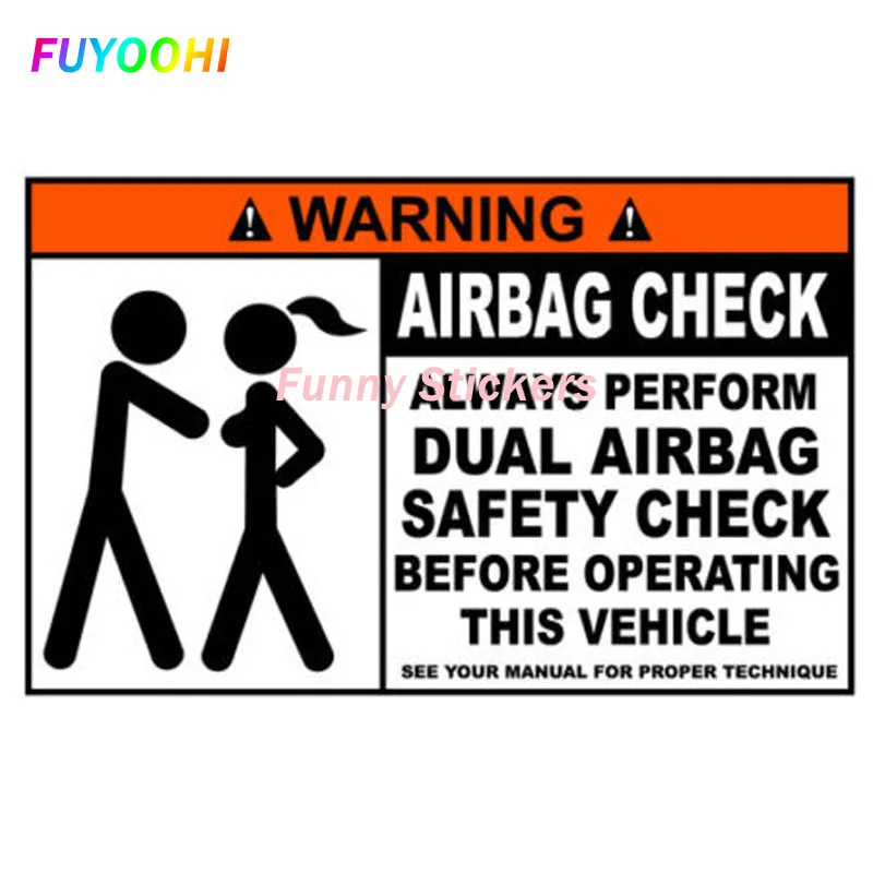 FUYOOHI Play Stickers Personality Creativity Funny WARNING Airbag Check Decal Bumper Car Sticker Retro-reflective PVC Decals
FUYOOHI Play Stickers Personality Creativity Funny WARNING Airbag Check Decal Bumper Car Sticker Retro-reflective PVC Decals