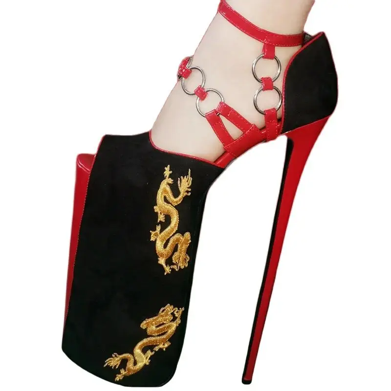 Black Pattern Metal Ring Platform Sandals Peep Toe Thin High Heel Fashion Sexy Cool Western Summer Woman Shoes Zapatillas Mujer
Black Pattern Metal Ring Platform Sandals Peep Toe Thin High Heel Fashion Sexy Cool Western Summer Woman Shoes Zapatillas Mujer