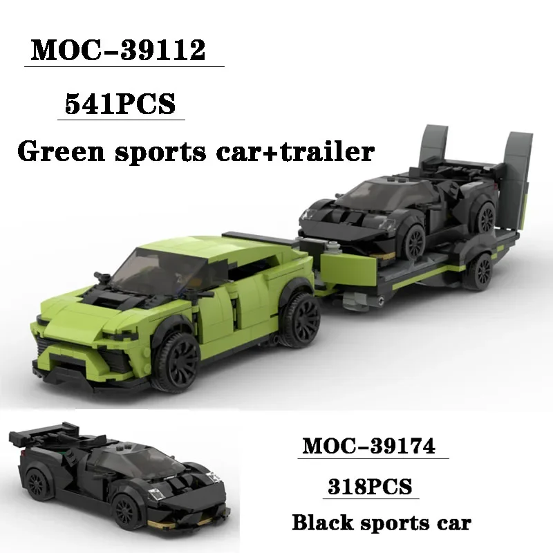 MOC-39112 sports car trailer block compatible modular car MOC-39174 model 541PCS children and boys birthday Christmas toy gift
MOC-39112 sports car trailer block compatible modular car MOC-39174 model 541PCS children and boys birthday Christmas toy gift