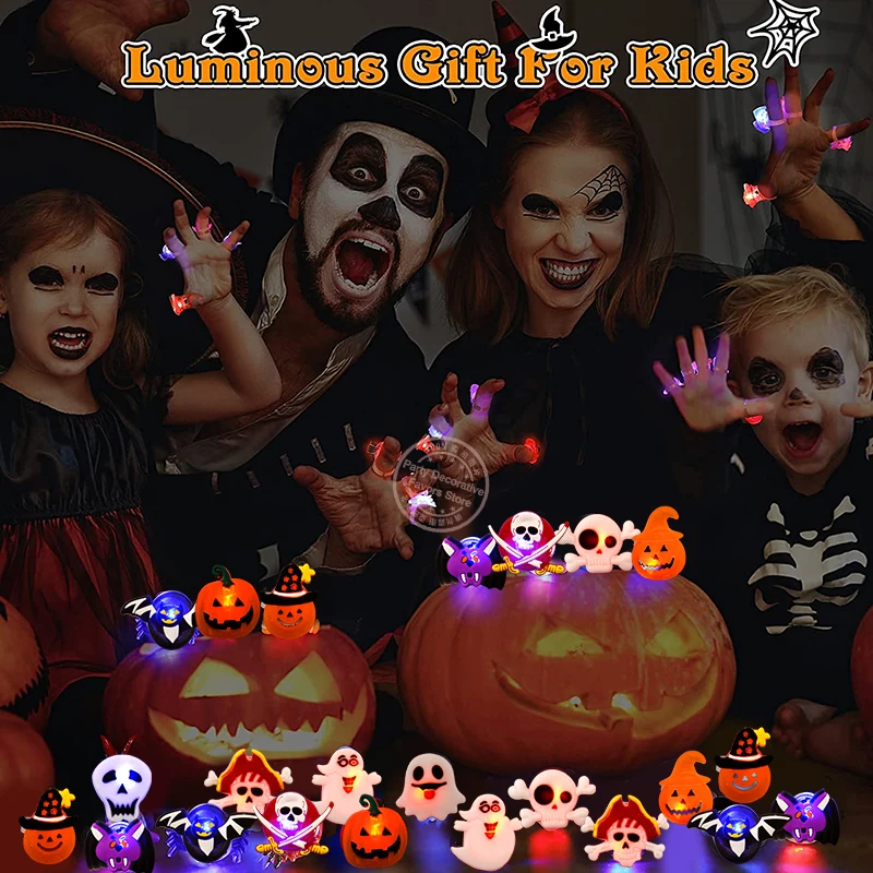 LED Light Halloween Ring Glowing Pumpkin Ghost Skull Rings Halloween Christmas Party Decoration for Home Santa Snowman Kids Gift
LED Light Halloween Ring Glowing Pumpkin Ghost Skull Rings Halloween Christmas Party Decoration for Home Santa Snowman Kids Gift