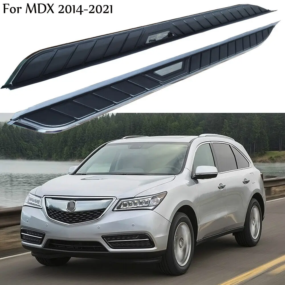 

2Pcs Aluminium Stainless steel side step fits for Acura MDX 2014-2021 Fixed Running Board Side Step Nerf Bar Side Stairs