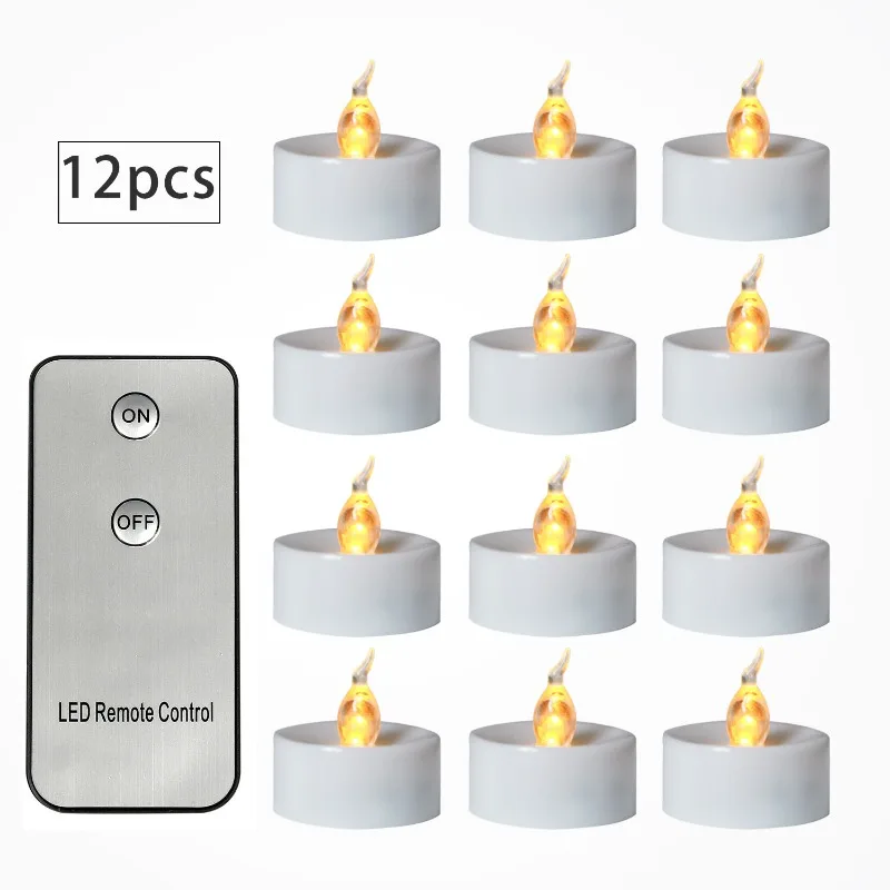 12 Pack Flameless LED Electronic Tealight No-Remote/Remote Control Candle Light with Battery for Wedding Home Christmas Decors
12 Pack Flameless LED Electronic Tealight No-Remote/Remote Control Candle Light with Battery for Wedding Home Christmas Decors