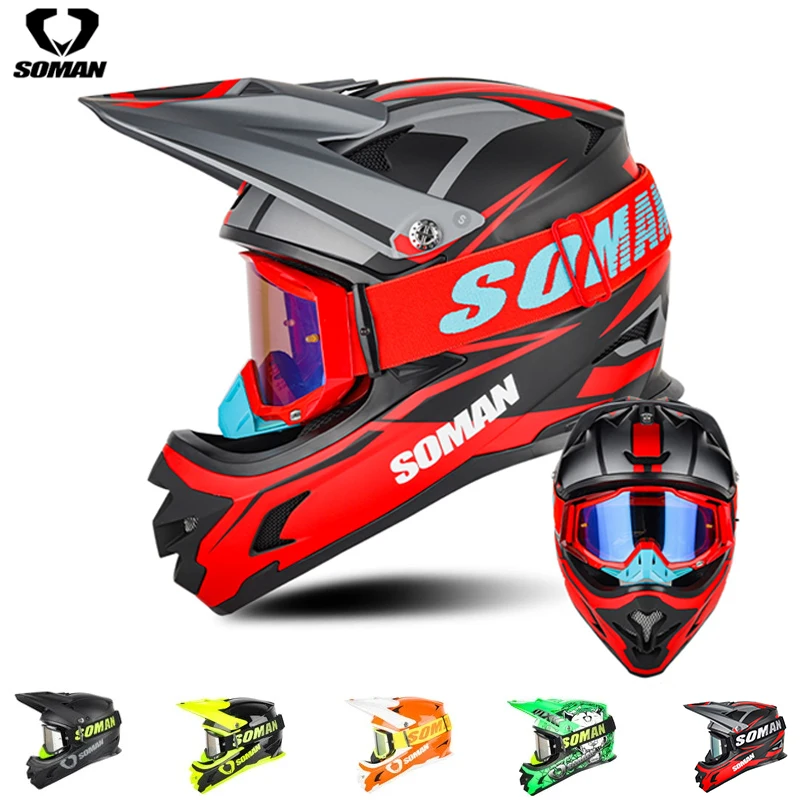 

Soman Man Motocross Motorcycle Helmet Cascos Para Moto Off Road Racing ATV Downhill Motorbike Dirt Bike MTB CE Approved