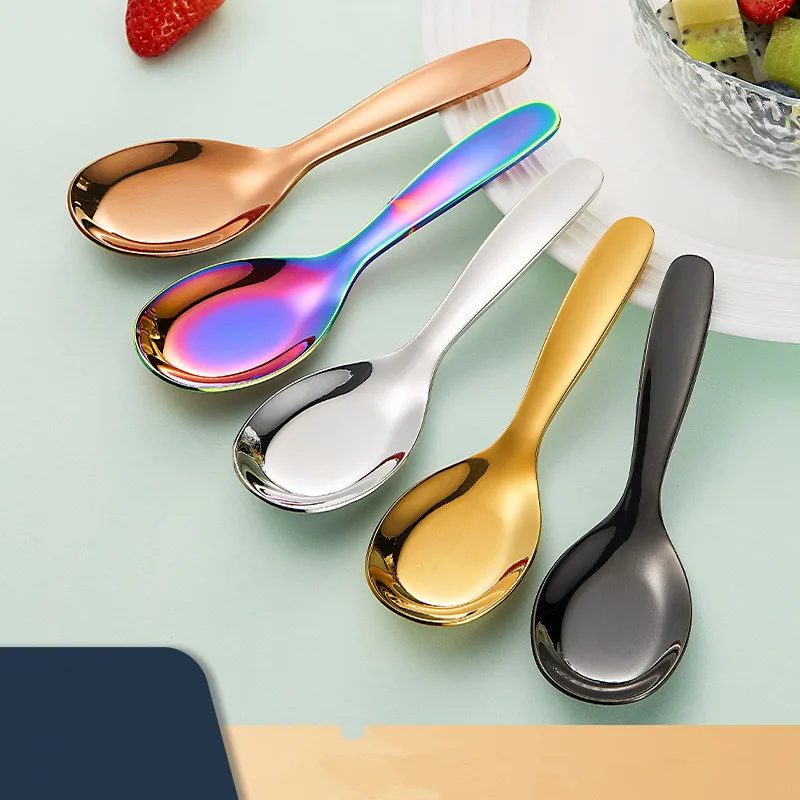 Flat Bottom Stainless Steel Children's Fork Spoon Kindergarten Soup Cute Baby Home Complementary Food Spoon Big Spoon
Flat Bottom Stainless Steel Children's Fork Spoon Kindergarten Soup Cute Baby Home Complementary Food Spoon Big Spoon