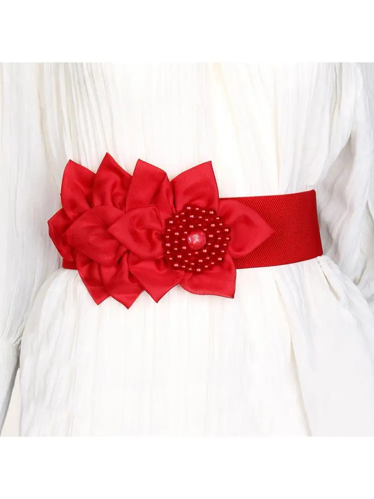 Women Red Black Elastic Belt Dress Fashion Waist Cover Girl Flower Decorative Coat Versatile Long Large Waistband Wide Size
Women Red Black Elastic Belt Dress Fashion Waist Cover Girl Flower Decorative Coat Versatile Long Large Waistband Wide Size