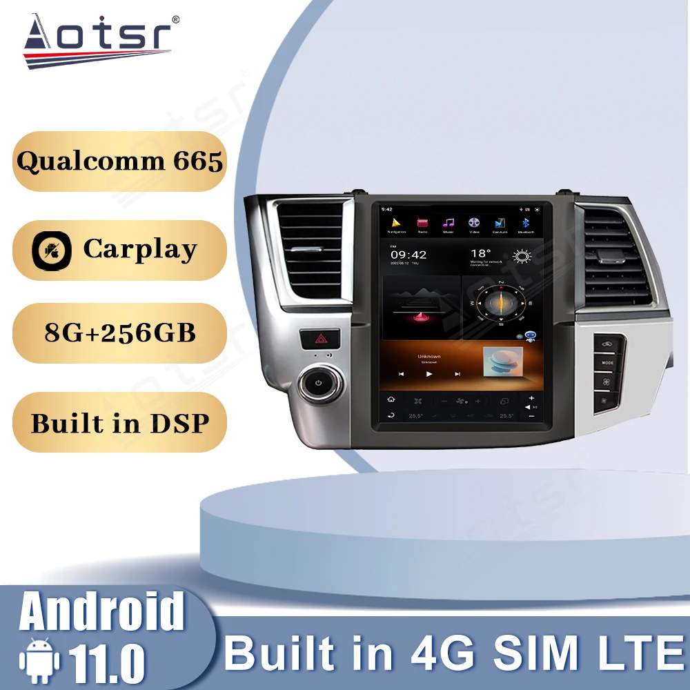 Tesla Style For Toyota Highlander 2014 2015 2016 2017 2018 Android GPS Navigation Audio Automotive Multimedia Player Head Unit 
Tesla Style For Toyota Highlander 2014 2015 2016 2017 2018 Android GPS Navigation Audio Automotive Multimedia Player Head Unit