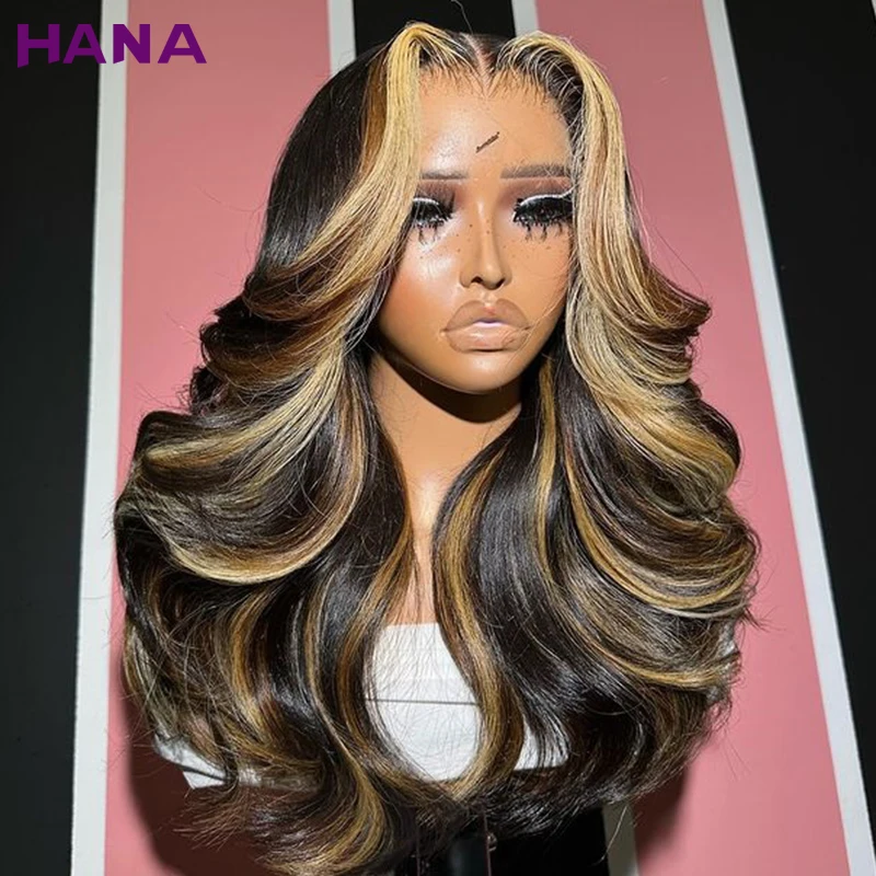 

Highlight #27 #30 Body Wave 13X6 Lace Frontal Wig Peruvian PrePlucked Ombre Honey Blonde Colored 13X4 Lace Front Human Hair Wigs