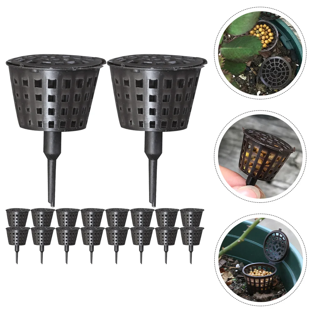 

Orchid Food Fertilizer Baskets Planting Net Pot Nutrition Cups Spike Gardening Supplies Bonsai Black L Size
