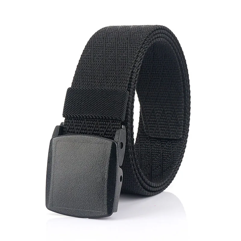 

New 3.8cm Nylon Non-Metallic Plastic Steel Buckle Waist Belt For Middle-Aged And Young Tactical Training Black Casual Jeans Belt