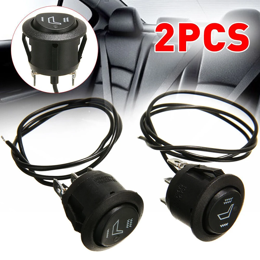 

2Pcs Car Seats Heater Switch 3Pin T 85 Round Heated Rocker Hi/Low Off Control 12V For All Cars, SUV, Truck, RV, Boats, Motorcycl