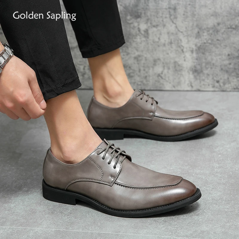 

Golden Sapling Men's Formal Shoes Elegant Dress Flats Casual Business Oxfords Leisure Loafers for Men Office Shoe Retro Footwear