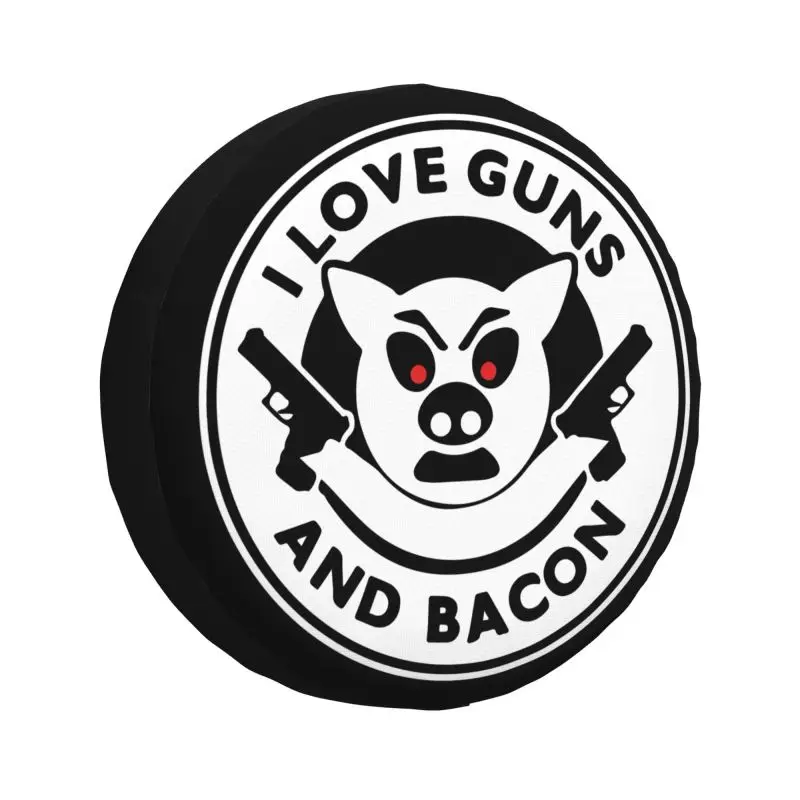 

Custom I Love Guns And Coffee Bacon Spare Tire Cover for Prado Pajero Jeep 4WD 4x4 SUV Car Wheel Protectors 14" 15" 16" 17" Inch