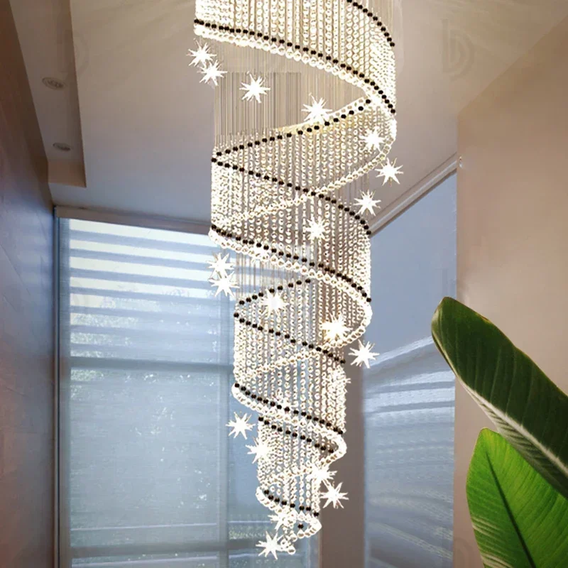 Modern Simple Duplex Staircase Chandelier Villa Spiral Stairwell Loft Apartment Creative Crystal Chandelier Long Chandelier
Modern Simple Duplex Staircase Chandelier Villa Spiral Stairwell Loft Apartment Creative Crystal Chandelier Long Chandelier