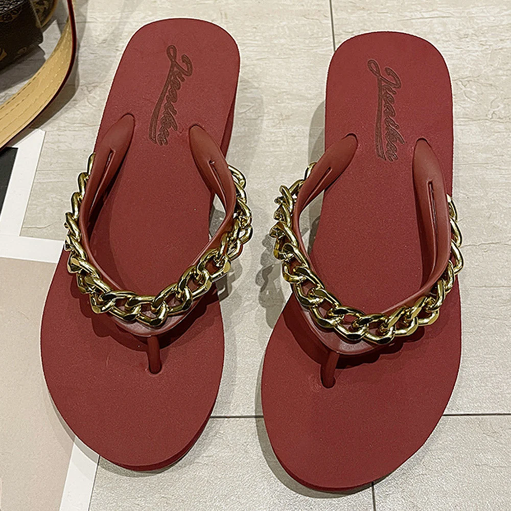 Summer Women Flip Flops Creative Chain Slippers Outdoor Platform Wedges Beach Sandals Indoor Home Flip-Flops Bathroom Shoes a149
Summer Women Flip Flops Creative Chain Slippers Outdoor Platform Wedges Beach Sandals Indoor Home Flip-Flops Bathroom Shoes a149