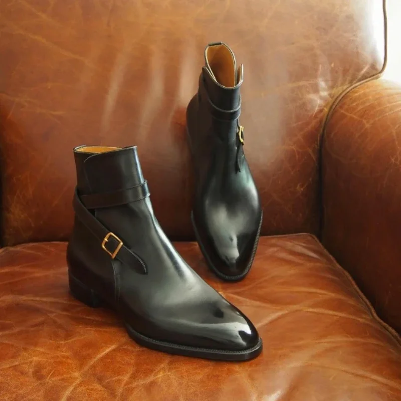 New Red Buckle Men's Boots Black Brown Ankle Boots Square Toe Business Handmade Men Shoes Bottes Pour Hommes
New Red Buckle Men's Boots Black Brown Ankle Boots Square Toe Business Handmade Men Shoes Bottes Pour Hommes