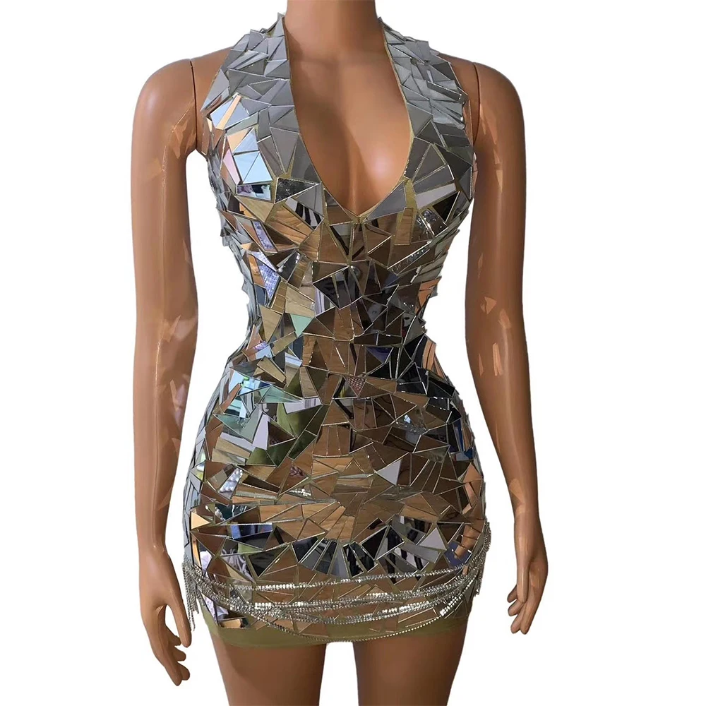 Sexy Backless Lens Diamond Zipper Fashion Women Halter Dress Dance Stage Costume Party Bar Nightclub Clothing
Sexy Backless Lens Diamond Zipper Fashion Women Halter Dress Dance Stage Costume Party Bar Nightclub Clothing