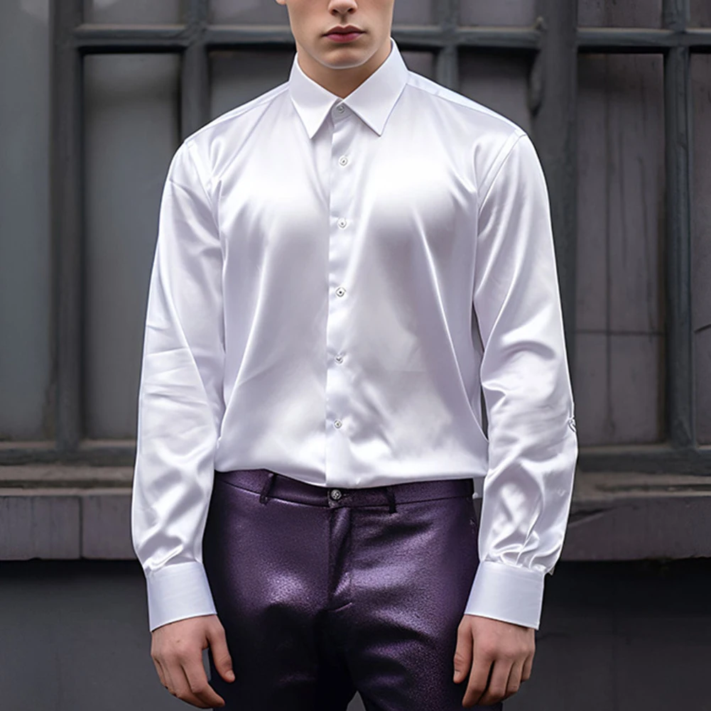 Classy Satin Silk Men's Dress Shirt Slim Fit Long Sleeve Perfect for Parties and Special Occasions (107 characters)
Classy Satin Silk Men's Dress Shirt Slim Fit Long Sleeve Perfect for Parties and Special Occasions (107 characters)