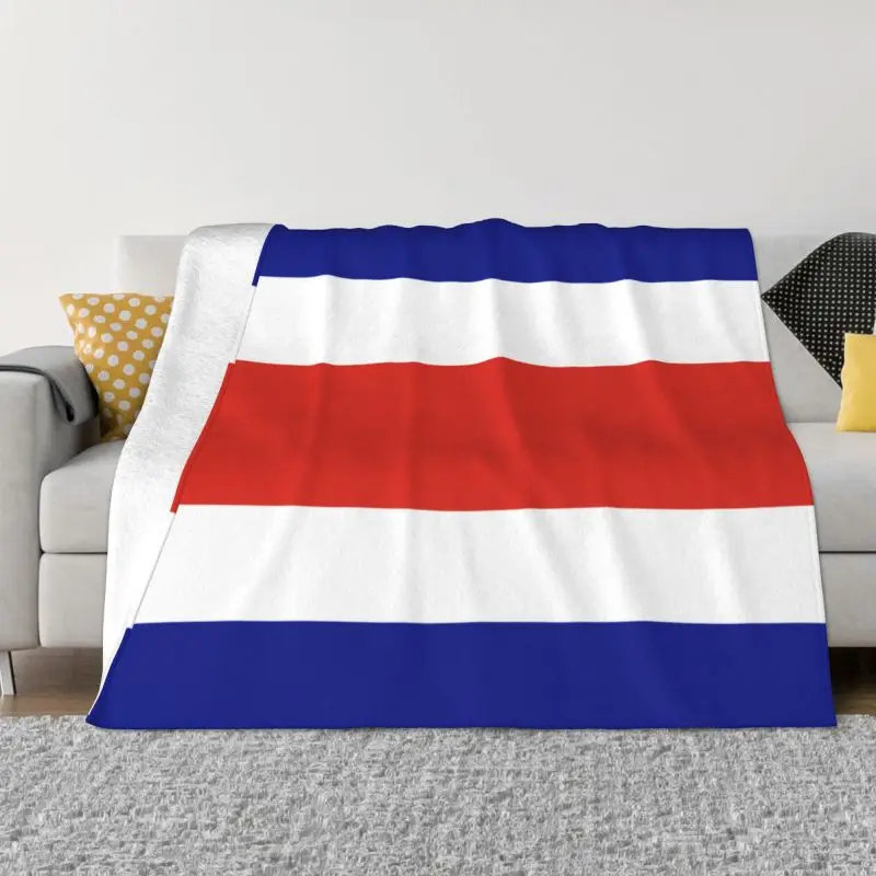 

Flag Of Costa Rica Blankets Warm Flannel Throw Blanket for Bed Travel Rug Piece