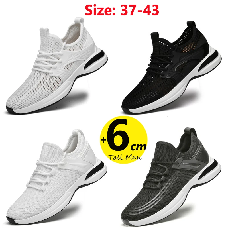 

Summer Elevated Shoes Booster Men Chunky Sneakers Lift Height Increase Insole 6cm