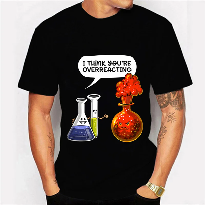 

Новинка, модная летняя футболка для мужчин и женщин, смешные мужские футболки большого размера с надписью «Химия ты перереакешь», топы с коротким рукавом, футболка