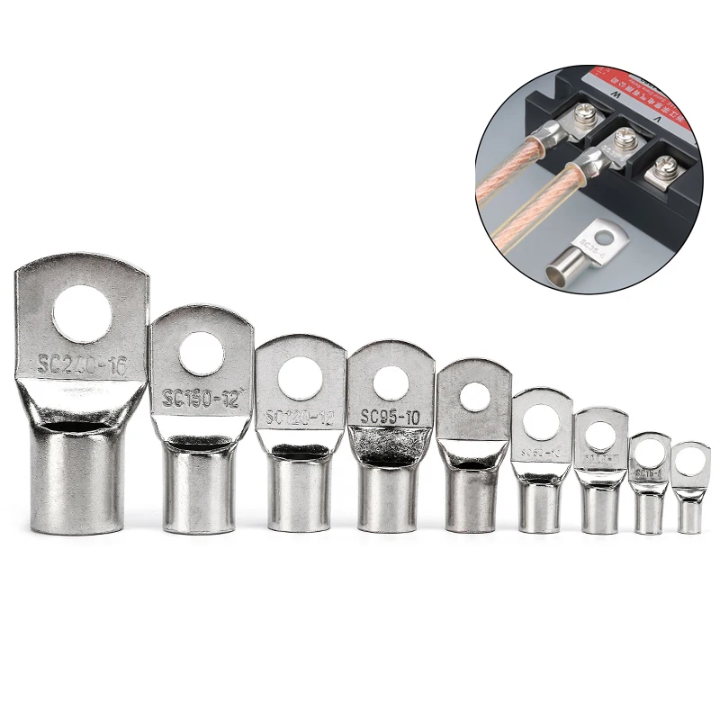 SC150 Wire Nose Copper Terminals Battery Cable Lugs Screw Hole M8 M10 M12 M14 M16 Cord end terminal SC peep port terminal
SC150 Wire Nose Copper Terminals Battery Cable Lugs Screw Hole M8 M10 M12 M14 M16 Cord end terminal SC peep port terminal