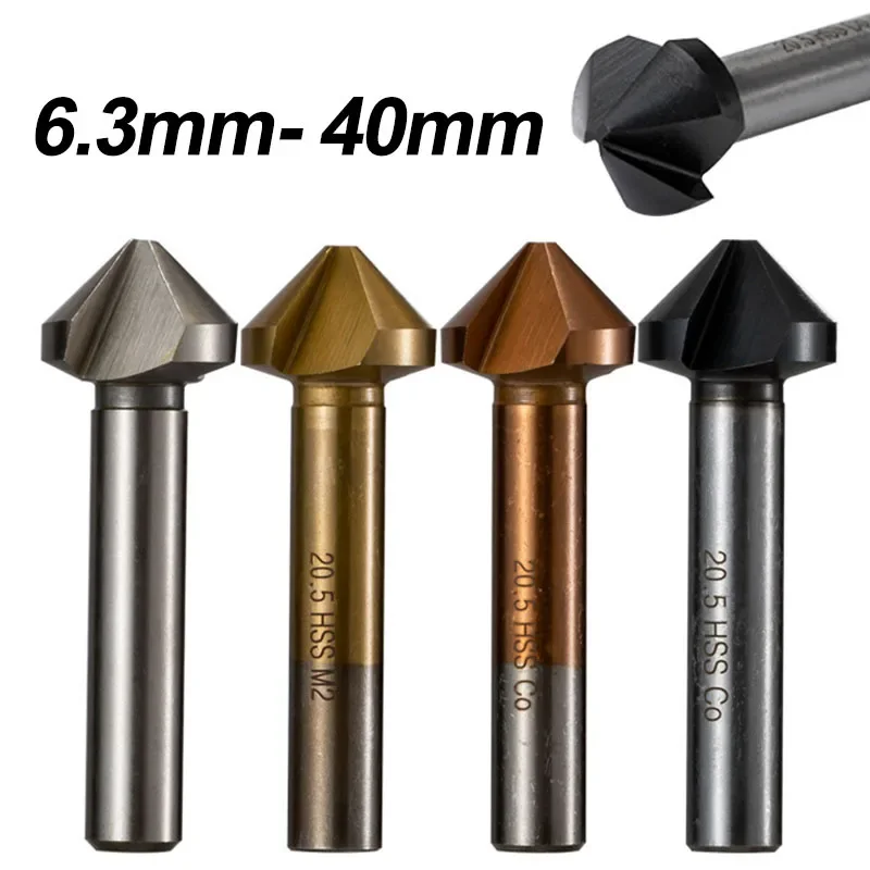 Countersink Drill Bit 6.3-40mm 3 Flutes 90 Degree Deburring Chamfer Cutter Tool for Iron Aluminum Stainless Steel Metal Plate
Countersink Drill Bit 6.3-40mm 3 Flutes 90 Degree Deburring Chamfer Cutter Tool for Iron Aluminum Stainless Steel Metal Plate