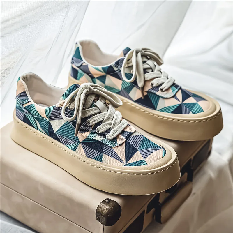 Vintage Platform Canvas Sneakers Men Fashion Casual Lace-up Men's Skateboard Shoes Street Breathable Non-slip Men's Skate Shoes
Vintage Platform Canvas Sneakers Men Fashion Casual Lace-up Men's Skateboard Shoes Street Breathable Non-slip Men's Skate Shoes