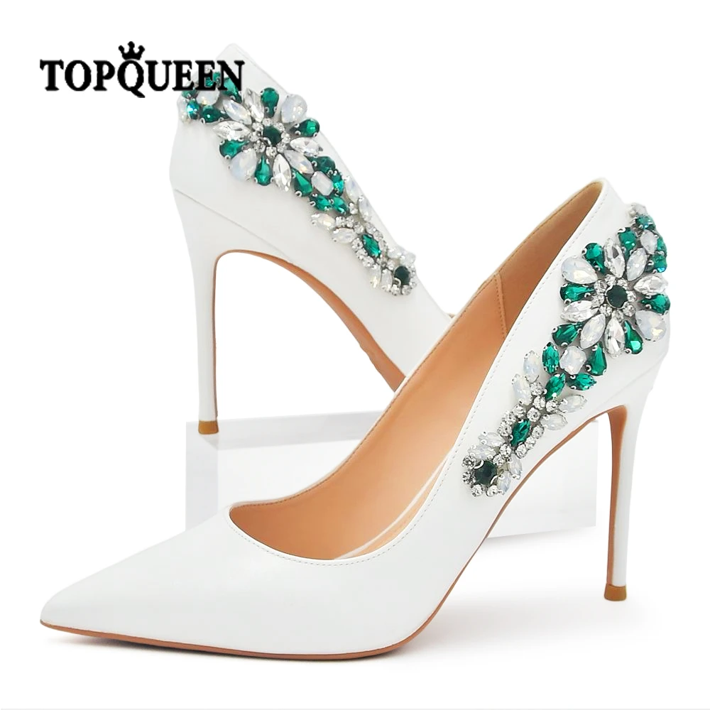 TOPQUEEN Wedding Green Diamond Shoes Women Pointed Toe Pumps Rhinestones White Lady Party High Heels Banquet Shoes Wearing A60
TOPQUEEN Wedding Green Diamond Shoes Women Pointed Toe Pumps Rhinestones White Lady Party High Heels Banquet Shoes Wearing A60