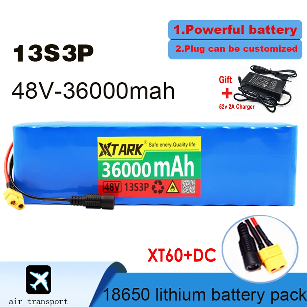 Large Capacity 48V 30000mAh 500w 13S3P 18650 Li-ion Battery Pack for 54.6v Electric Bike Electric Bike Scooter with BMS+ Charger
Large Capacity 48V 30000mAh 500w 13S3P 18650 Li-ion Battery Pack for 54.6v Electric Bike Electric Bike Scooter with BMS+ Charger