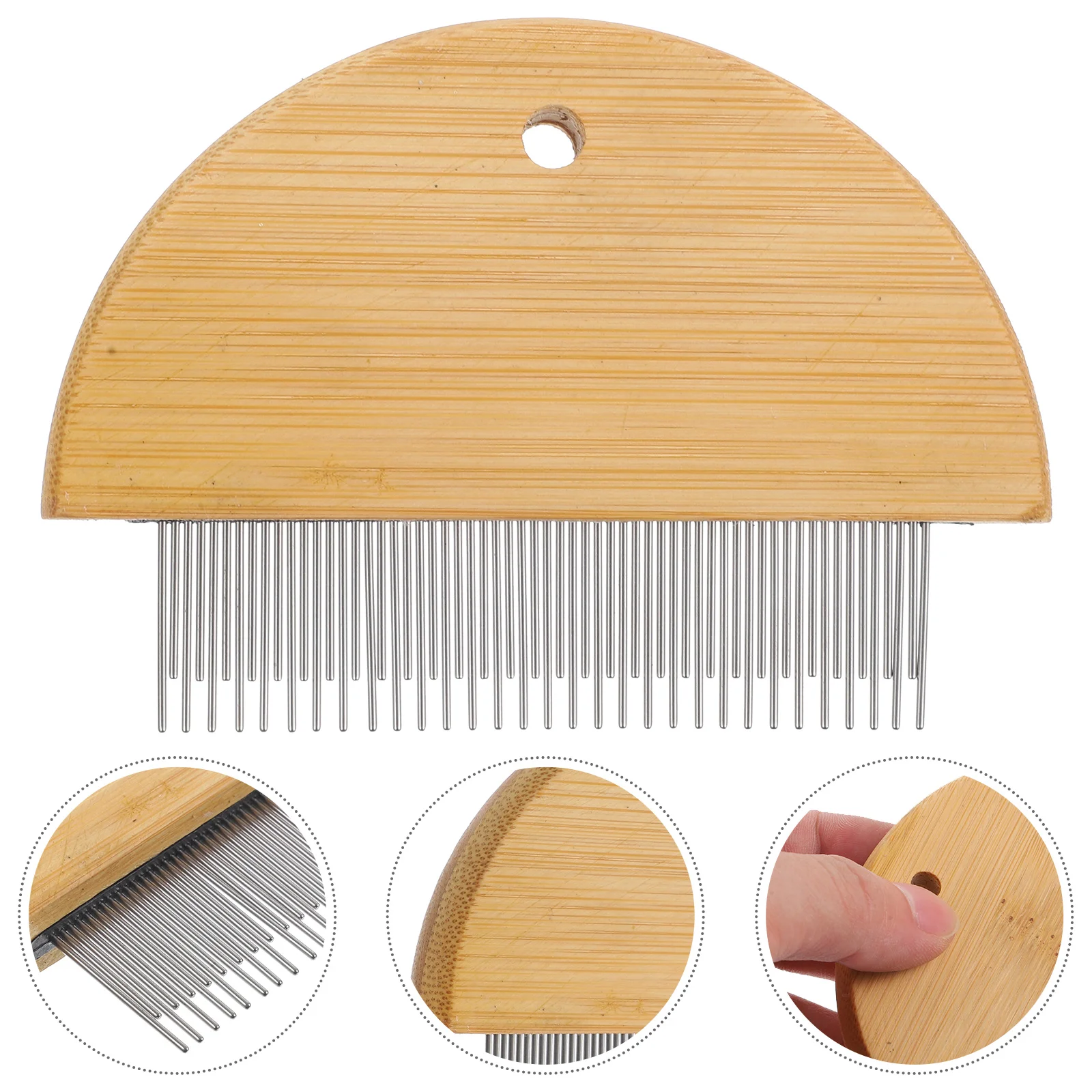 

Wooden Horse Brush Deshedding Tool Dog Grooming The Tools Scraper Cleaning Comb Hair Metal