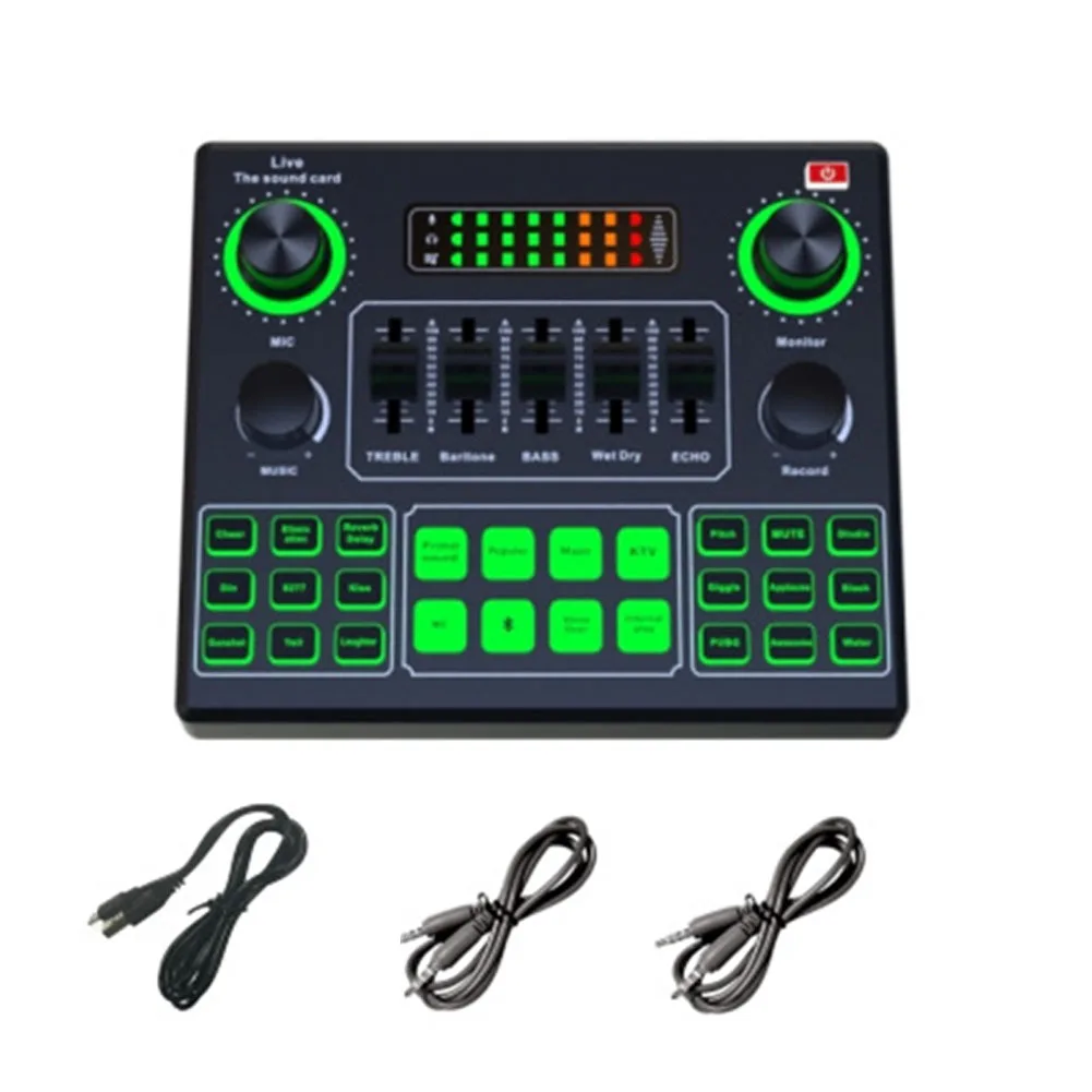 V9SJ Audio Studio Mixer Sound Card Phone PC Live Broadcast Game Computer Singing Audio Tuning Knob Professional Audio Equipment
V9SJ Audio Studio Mixer Sound Card Phone PC Live Broadcast Game Computer Singing Audio Tuning Knob Professional Audio Equipment