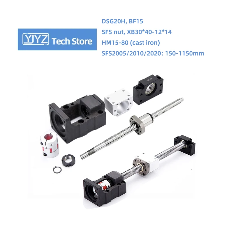 High-Precision C7 C5 Ball Screw SFS2005/2010/202 With SFS Nut Length 150-1150mm HM15-80 (Cast Iron) BF15 DSG20H Coupling 30*40
High-Precision C7 C5 Ball Screw SFS2005/2010/202 With SFS Nut Length 150-1150mm HM15-80 (Cast Iron) BF15 DSG20H Coupling 30*40